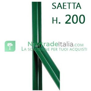 NextradeItalia 10pz Saetta Di Sostegno A L H 200 Cm 25x25x3 Mm Plastificata Per Paletti In Ferro A T Da H 225 E 250 Recinzioni Da Giardino