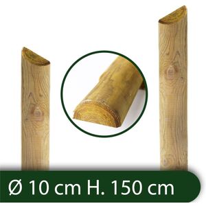 NextradeItalia 10pz Mezzi Pali In Legno Cm 10 Lunghezza Cm 150 H Per Recinzione Trattati Impregnati Per Staccionata/steccato Mezzo Palo Tondo