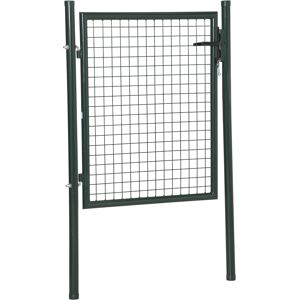 Homcom Cancello da Giardino in Acciaio Antiruggine, Cancelletto da Giardino con Serratura e 3 Chiavi, 97x150cm, Verde