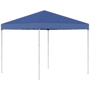 Outsunny Gazebo Pieghevole e Impermeabile in Tessuto Oxford con Corde e Picchetti, 2.45x2.45x2.45 m, Blu