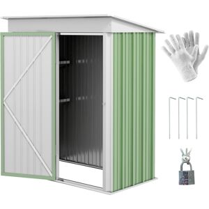 Outsunny Casetta da Giardino Porta Attrezzi in Acciaio con Porta Bloccabile, 161x95x163/181cm, Verde