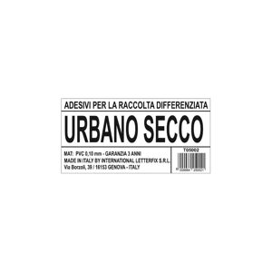 LETTERFIX Cartello segnaletico Raccolta diff. urbano secco vinile x 6 cm