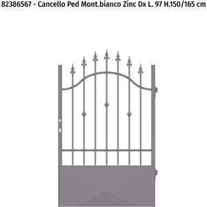 Leroy Merlin Cancelletto battente Monte Bianco in ferro, apertura a sinistra, L 100 x  H 180 -165 cm, di colore bianco