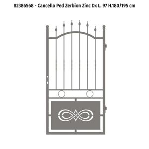 Leroy Merlin Cancelletto battente Zerbion in ferro, apertura a destra, L 97 x  H 180 -195 cm, di colore grigio zincato