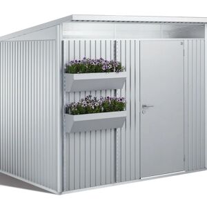 Biohort Casetta da giardino  in acciaio Avantgarde A5 argento con porta battente semplice, superficie totale 1.72 m² e spessore parete 0.5 mm