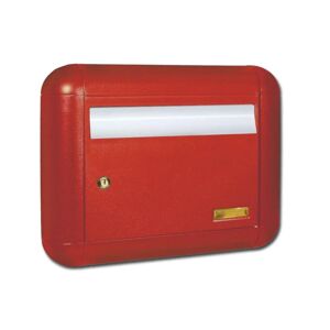 ALUBOX Cassetta postale   Neve formato rivista in alluminio rosso opaco L 47 x P 12 x H 39.5 cm
