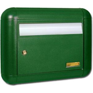 ALUBOX Cassetta postale   Neve formato rivista in alluminio verde opaco L 47 x P 12 x H 39.5 cm