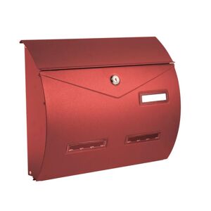 ALUBOX Cassetta postale   BUSTA formato rivista in acciaio rosso opaco L 37.5 x P 10.2 x H 31.5 cm