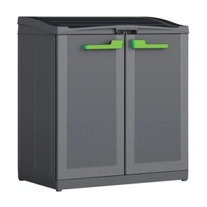 Keter Armadio basso Moby Recycling 3S  in resina, grigio antracite L 90 x H 100 x P 55 cm, 2 ante