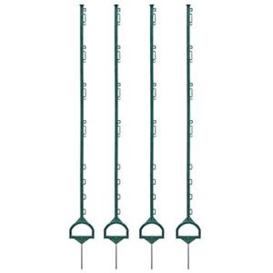 Pali per recinto elettrico VOSS.farming, 157 cm, base a staffa, rinforzato con fibra di vetro, 40 pz, verde