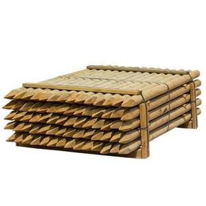 70 pz. Pali tondi in legno VOSS.farming per recinzioni, staccionate, impregnati sotto pressione in classe 4, 200 cm x 80 mm