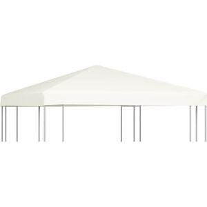 vidaXL Copertura Superiore per Gazebo 310 g/m² 3x3 m Bianco Crema