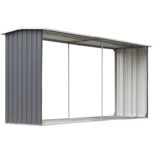 vidaXL Capannone da Giardino in Acciaio Zincato 330x92x153cm Grigio