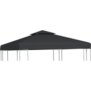 vidaXL Telo di Ricambio per Gazebo 310g/m² Grigio Scuro 3x3m