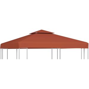 vidaXL Copertura Superiore Gazebo a 2 Strati 310g/m² 3x3m Terracotta