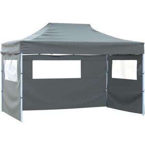 vidaXL Gazebo Professionale Pieghevole 3 Pareti 3x4m Acciaio Antracite