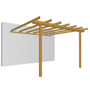 LOSA LEGNAMI Pergola Addossata 240x240 in legno LOSA esterni da vivere LO/PGAD240240 Naturale Legno