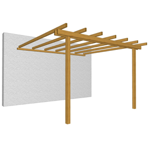 LOSA LEGNAMI Pergola Addossata 300x300 in legno LOSA esterni da vivere LO/PGAD300300 Naturale Legno