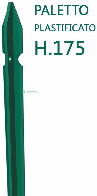 NextradeItalia 10pz Paletto A T Altezza 175 Cm Sezione Mm 30x30x3 Plastificato Palo Verde Da Giardino Recinzione In Ferro