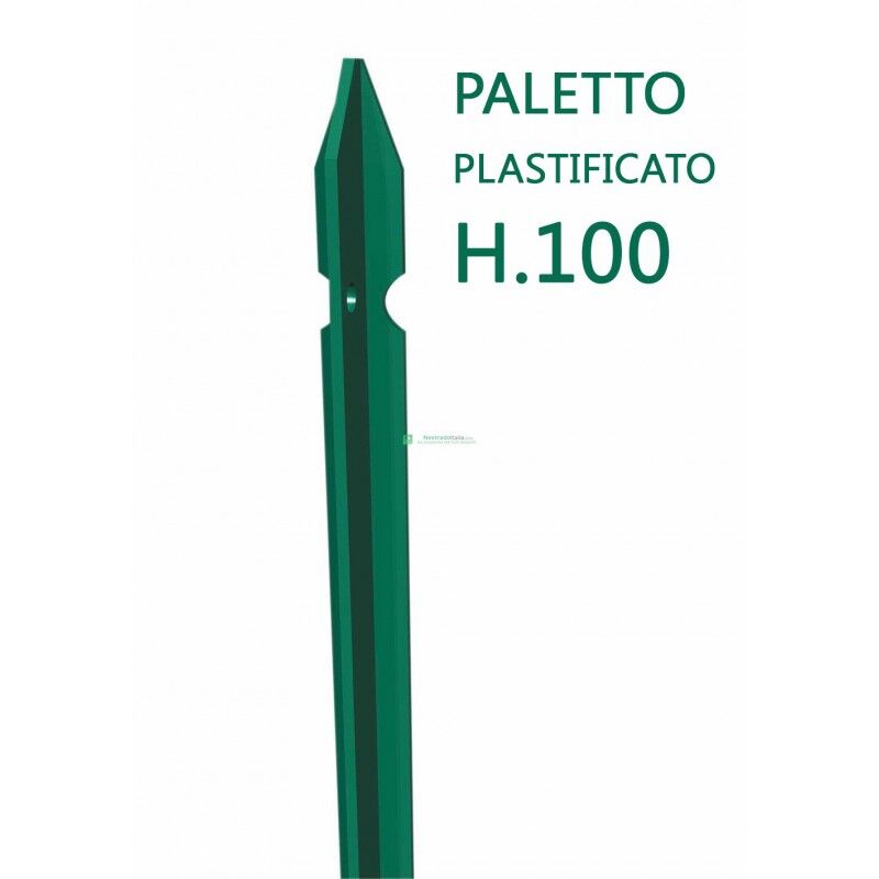 NextradeItalia 10pz Paletto A T Altezza 100 Cm Sezione Mm 30x30x3 Plastificato Palo Verde Da Giardino Recinzione In Ferro