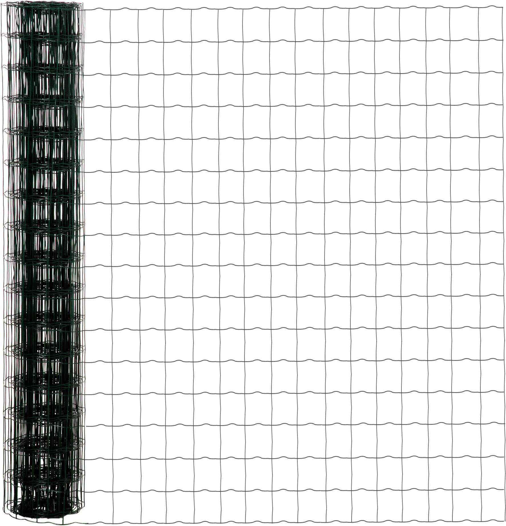 Outsunny Rete di Recinzione in Acciaio e PVC per Spazi Esterni, Rotolo da 25m e Altezza 1.7m, Verde