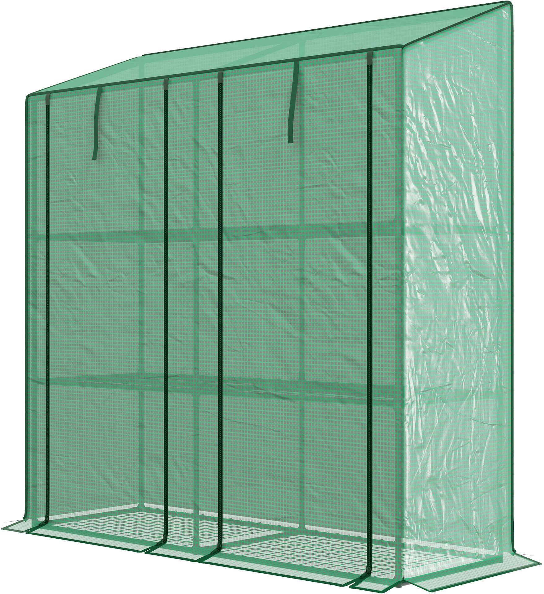 Outsunny Serra da Giardino con Copertura in PE, 6 Mensole e 2 Porte Avvolgibili, 143x46x151cm, Verde