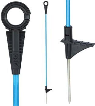 Kerbl 10x Pali ovali in fibra di vetro ""Premium BLUE"" incl. isolatore di testa con occhiello, 110 cm, 1 punta, blu