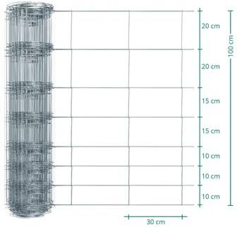 Rete metallica annodata Premium Plus per recinto per animali selvatici VOSS.farming, 50m, altezza 100cm - 100/08/30