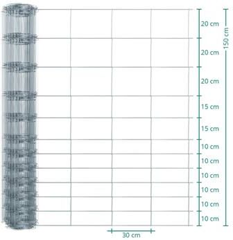 Rete metallica annodata Premium Plus per recinto per animali selvatici VOSS.farming, 50m, altezza 150cm - 150/12/30