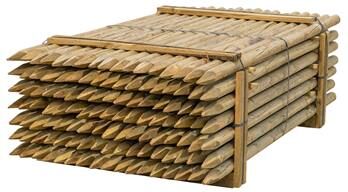 119 pz. Pali tondi in legno VOSS.farming per recinzioni, staccionate, impregnati sotto pressione in classe 4, 200 cm x 60 mm