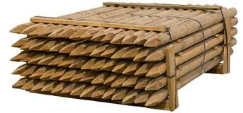 70 pz. Pali tondi in legno VOSS.farming per recinzioni, staccionate, impregnati sotto pressione in classe 4, 175 cm x 80 mm