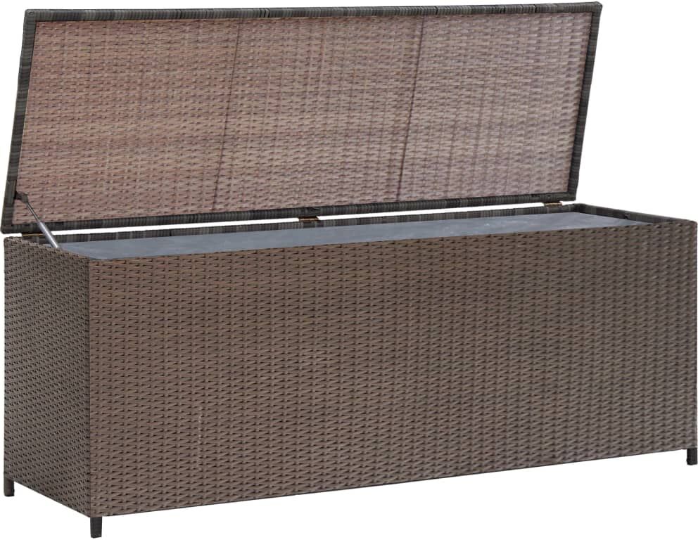 vidaXL Baule da Giardino Marrone 120x50x60 cm in Polyrattan