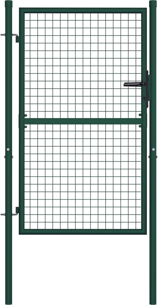 vidaXL Cancello per Recinzione in Acciaio 100x125 cm Verde