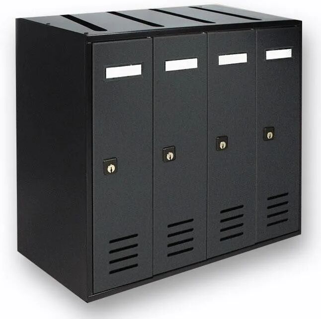 Casellario 4 Posti Per Interni Alubox Cubo Acciaio Zincato Grigio 43x38,5x25 Cm (Lxhxp)