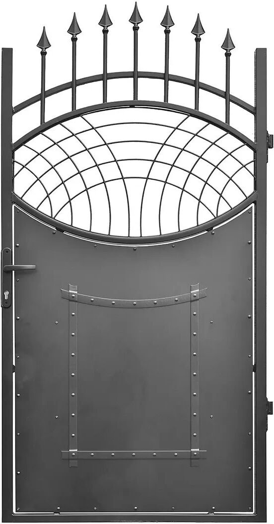 Cancelletto Camelot Sinistro 100x190 Lxh Zincato Verniciato Nero Galvanizzazione A Fuoco