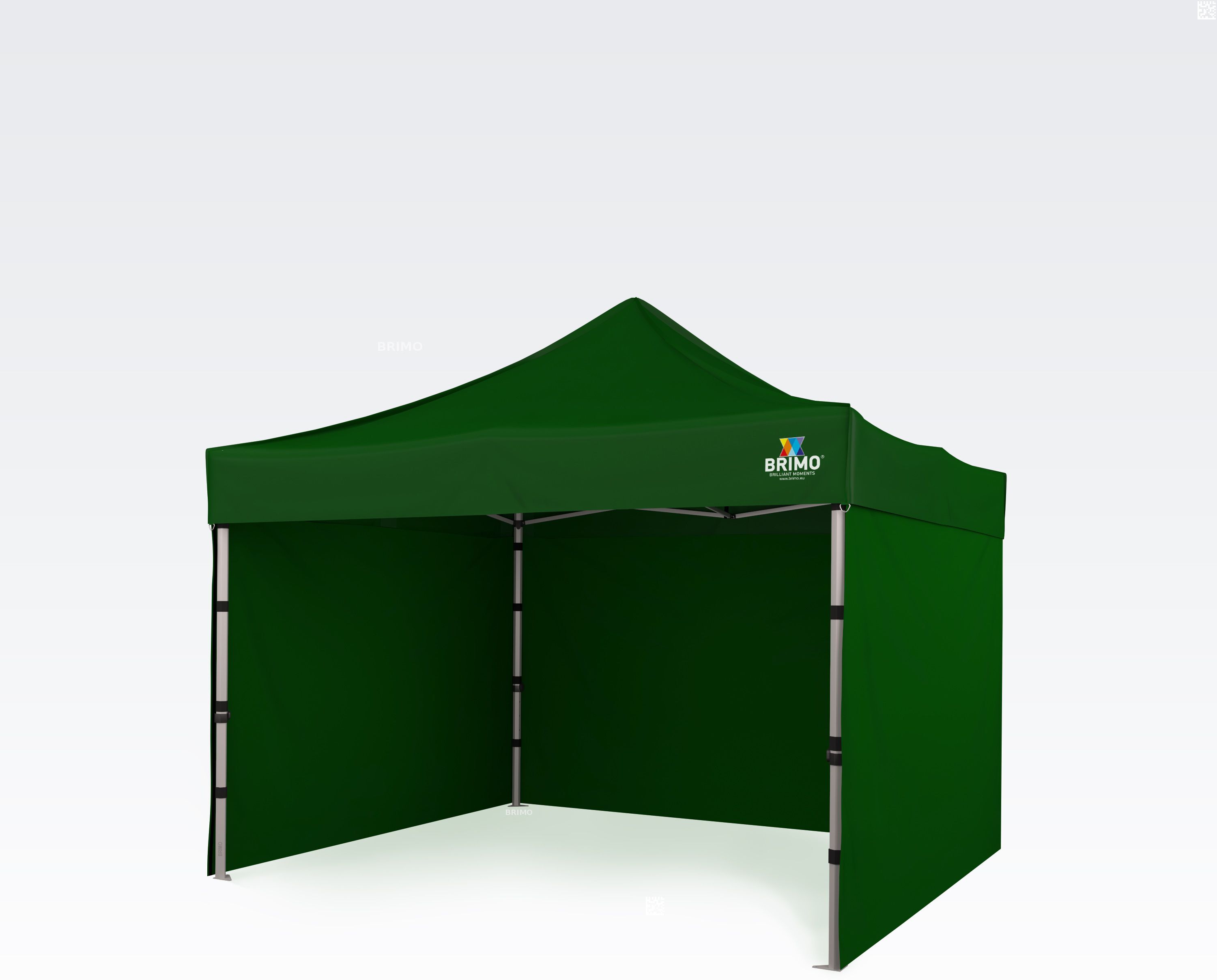 BRIMO Gazebo da mercato 3x3m Gratis: 3pz pareti piene, 8 picchetti e copertura protettiva + Garanzia di 5 anni!