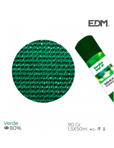 Edm Product Rete Ombreggiante Frangivista 1,5x50 Metri Verde 90gr/mq