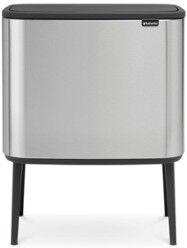 Brabantia Bo Touch Bin prullenbak met deksel op pootjes 36 liter - Zilver