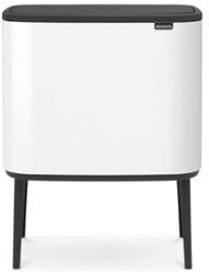 Brabantia Bo Touch Bin recycle prullenbak met deksel op pootjes 3 x 11 liter - Wit