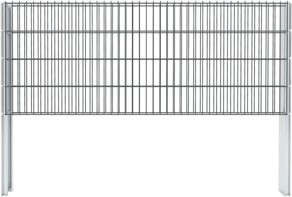 vidaXL Schanskorf dubbelstaafmat 2,008x0,83 m 12m (lengte) staal grijs