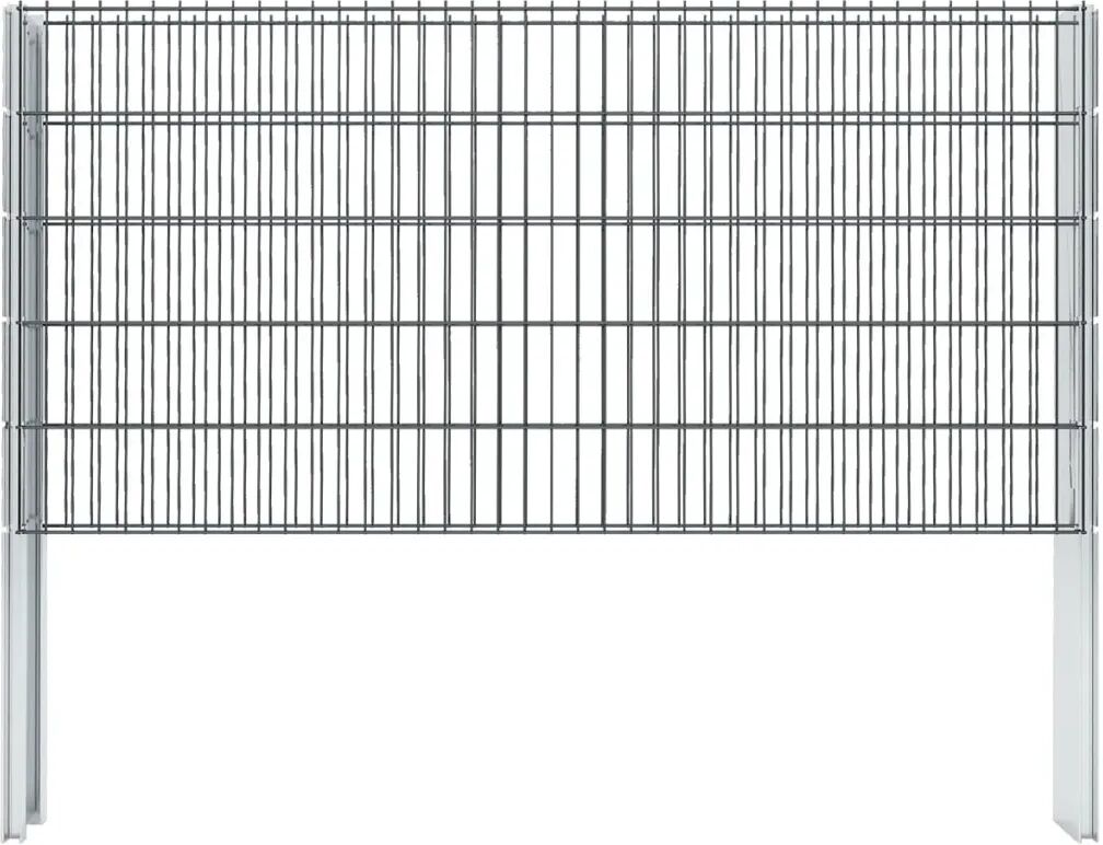 vidaXL Schanskorf dubbelstaafmat 2,008x1,03 m 4 m (lengte) staal grijs