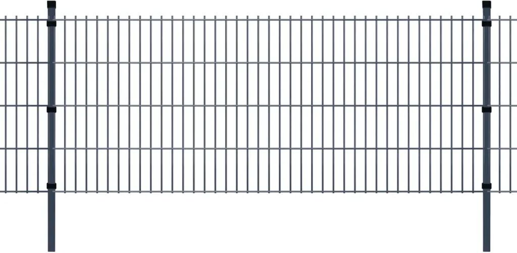 vidaXL Dubbelstaafmatten 2008 x 830mm 10m Grijs 5 stuks