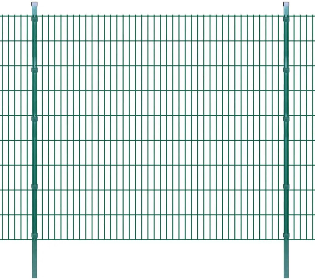 vidaXL Dubbelstaafmatten en palen 2008x1830 mm 26 m groen