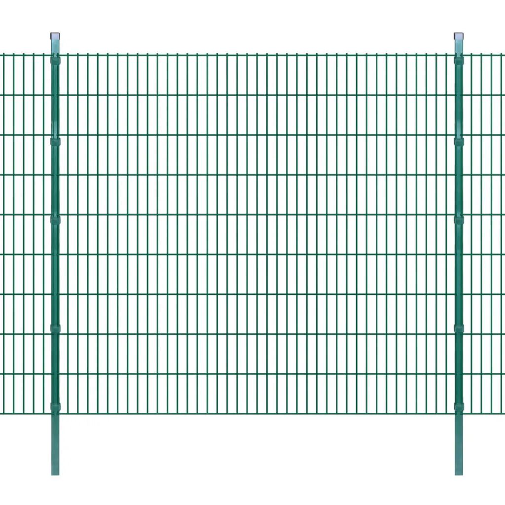 vidaXL Dubbelstaafmatten en palen 2008x1830 mm 48 m groen