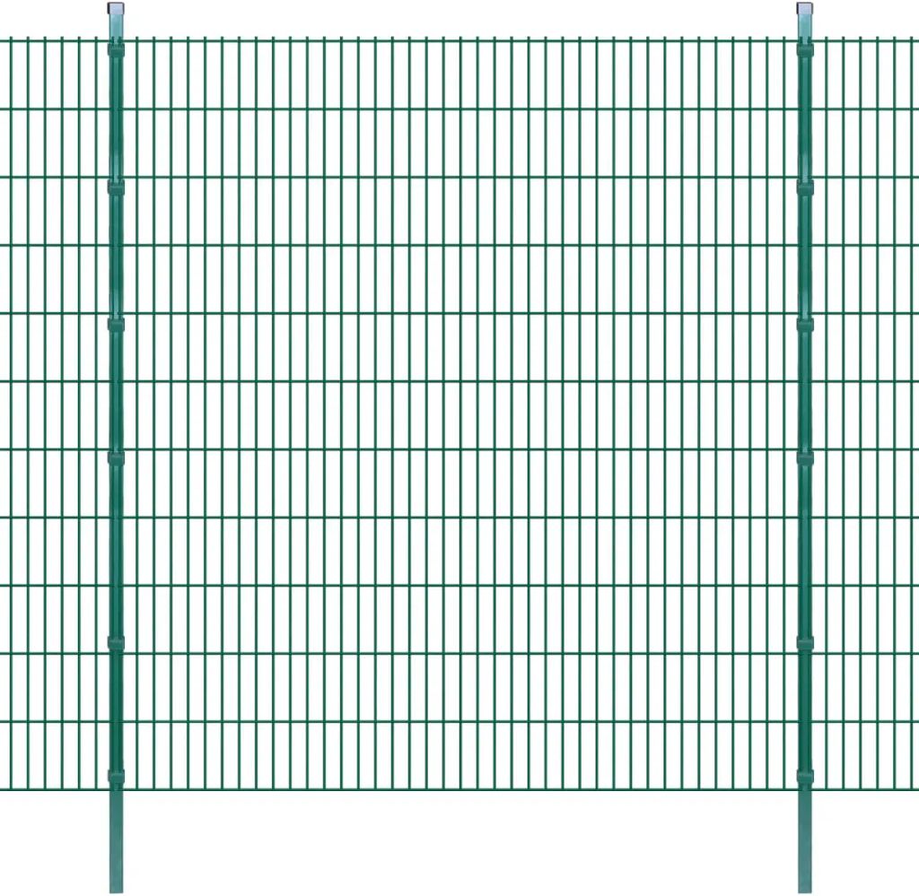 vidaXL Dubbelstaafmatten en palen 2008x2230 mm 46 m groen