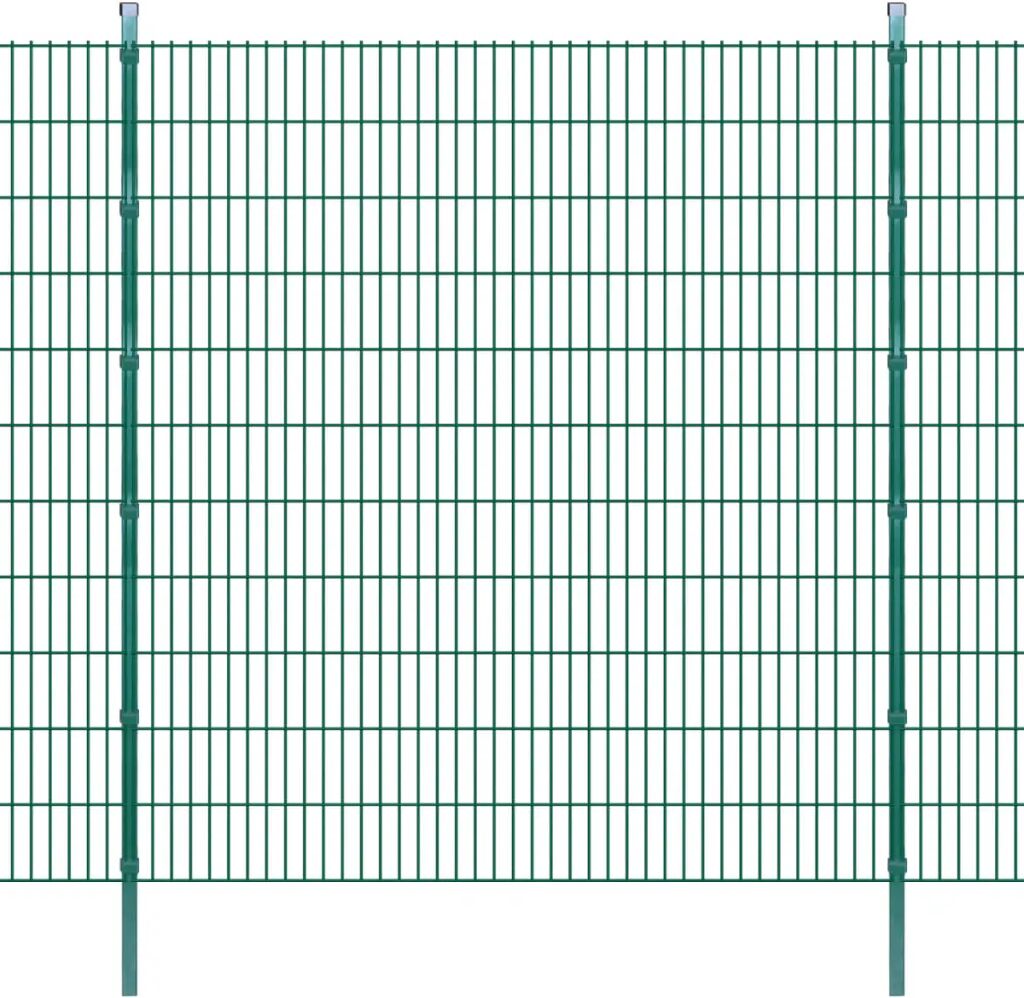 vidaXL Dubbelstaafmatten en palen 2008x2230 mm 48 m groen