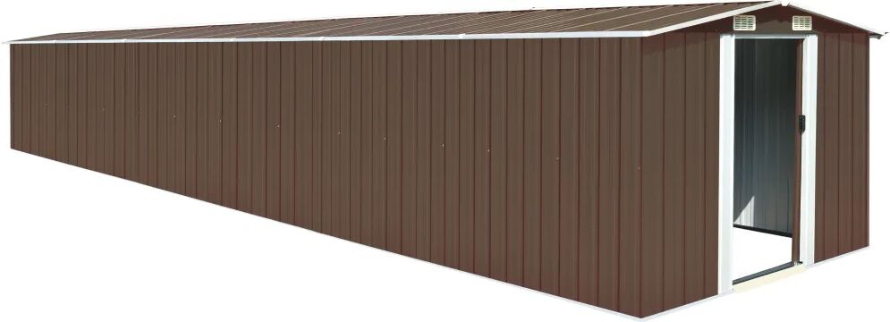 vidaXL Tuinschuur 257x779x181 cm gegalvaniseerd staal bruin