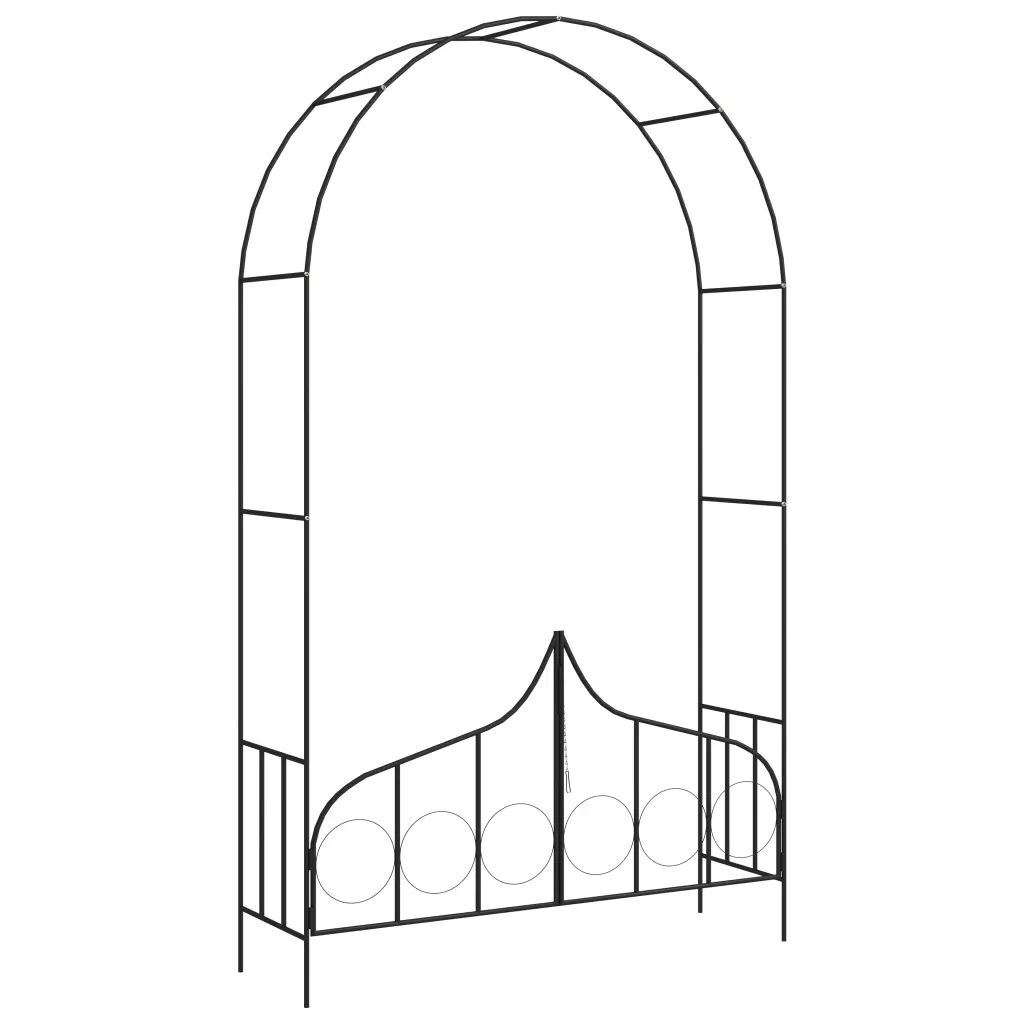 vidaXL Tuinboog met hek 138x40x238 cm ijzer zwart