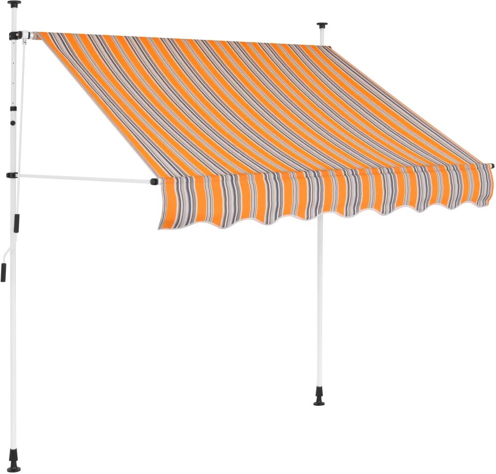 vidaXL Luifel handmatig uittrekbaar 100 cm geel en blauwe strepen