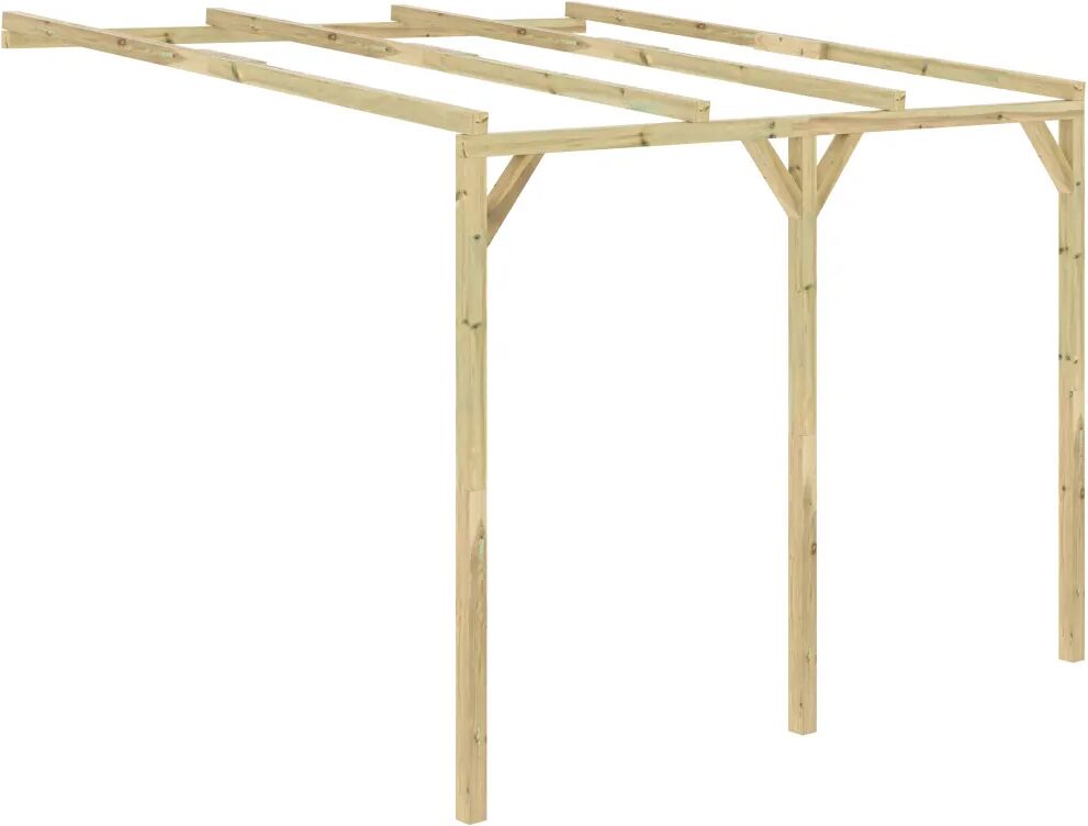 vidaXL Pergola aanleunmodel 3x3x2,1 m hout